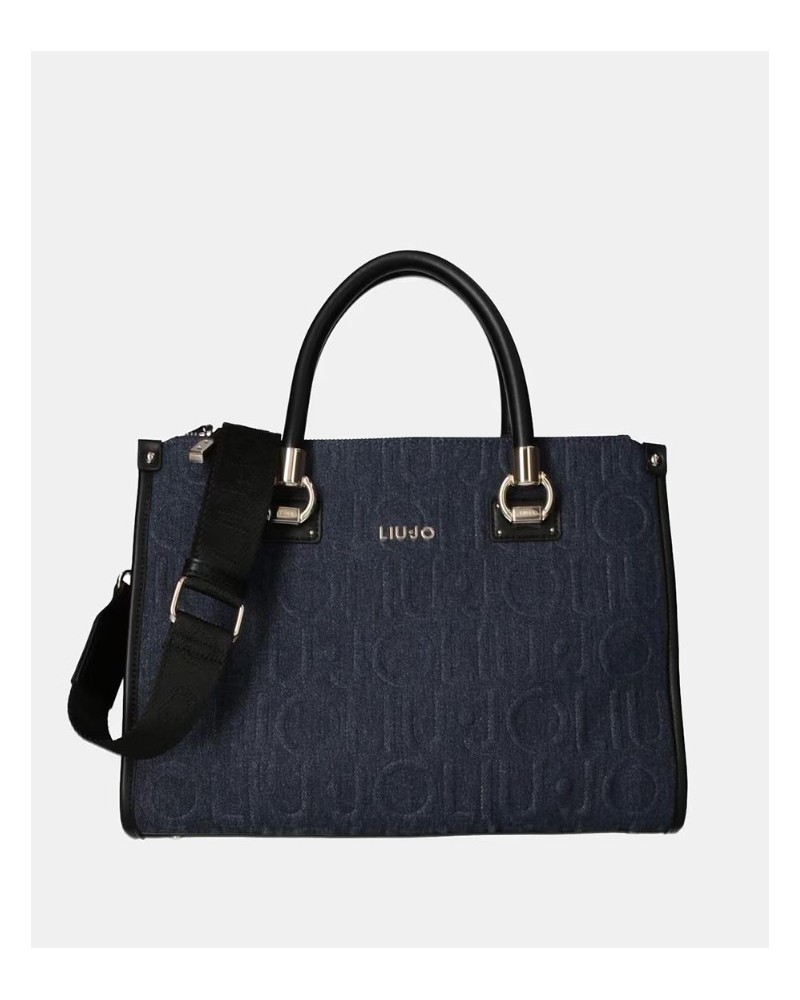 Bolso satchel denim relieve de Liujo