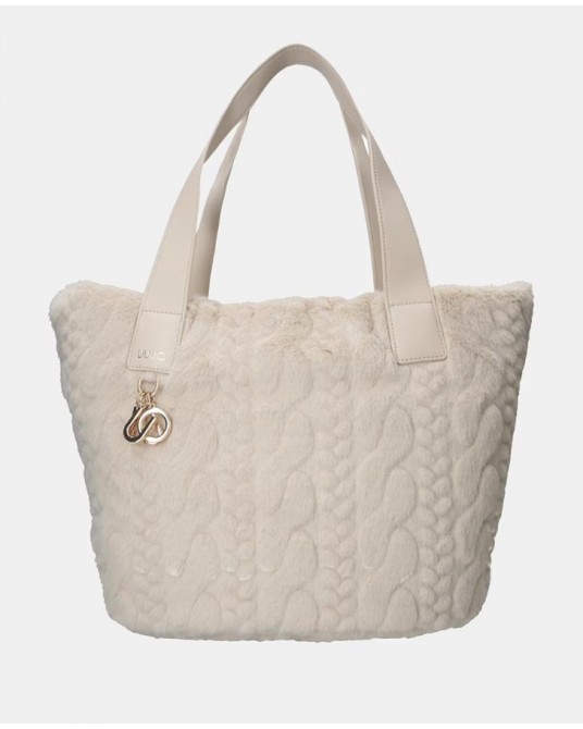 Bolso de pelo sintètico crudo de Liujo