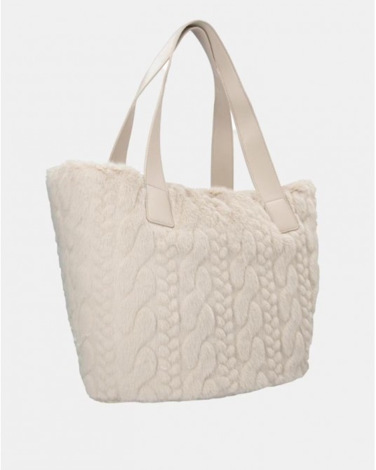 Bolso de pelo sintètico crudo de Liujo