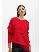 Jersey rojo con logo en relieve de Lola Casademunt