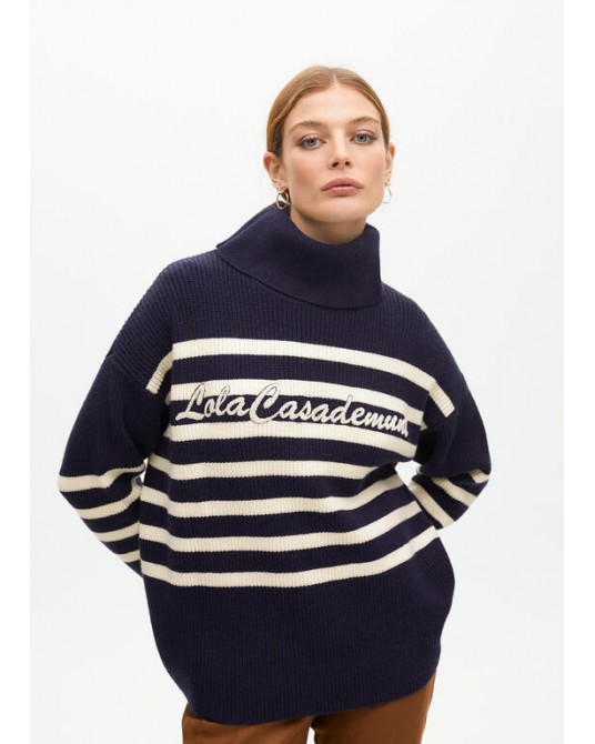 Jersey cuello alto logo bordado de Lola Casademunt