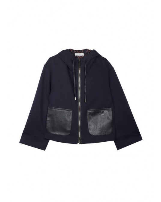 Sudadera con capucha azul marino de Lola Casademunt