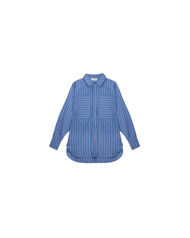 Camisa oversize azul rayas de Lola Casademunt