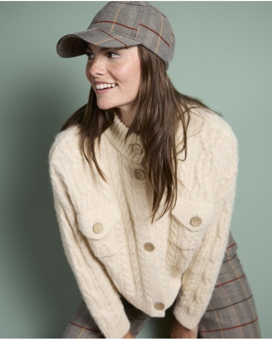Visera de cuadros BEIGE de Surkana