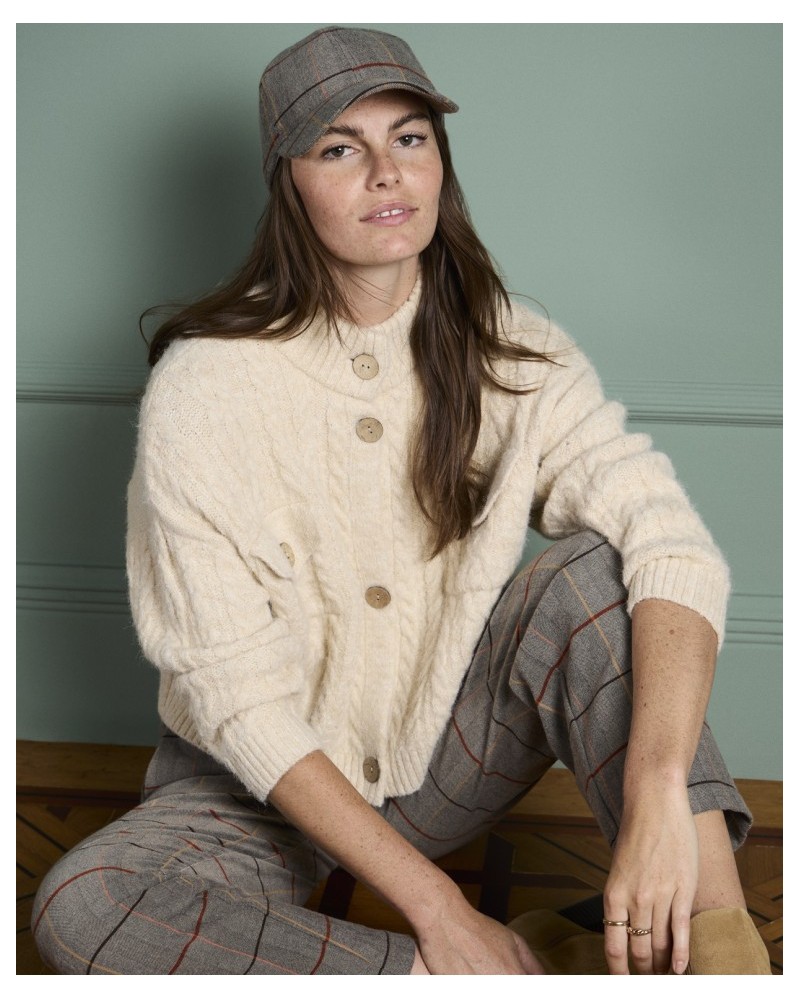 Visera de cuadros BEIGE de Surkana