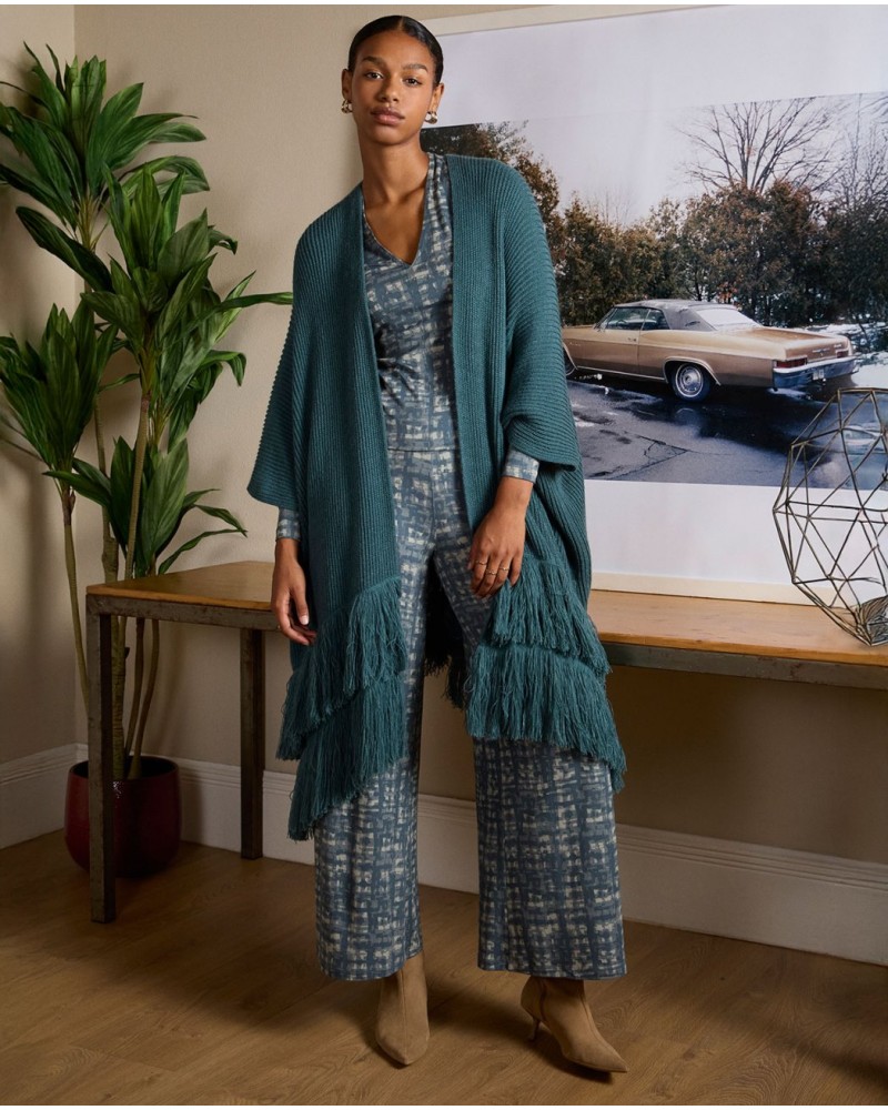 Poncho de punto AZUL de Surkana