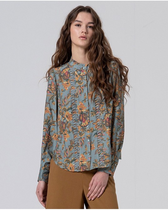 Blusa estampada cuello mao de Surkana