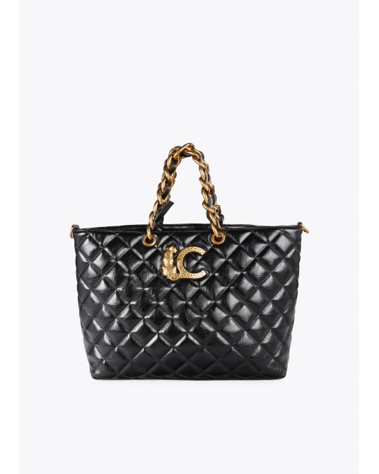 Bolso shopper acolchado negro de Lola Casademunt