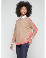 Jersey beige con ribetes flùor de Vilagallo