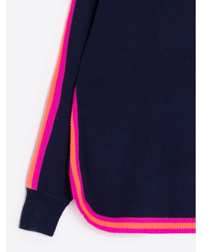 Jersey azul marino ribetes flùor de Vilagallo Jersey azul marino ribetes flùor de Vilagallo