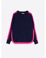 Jersey azul marino ribetes flùor de Vilagallo