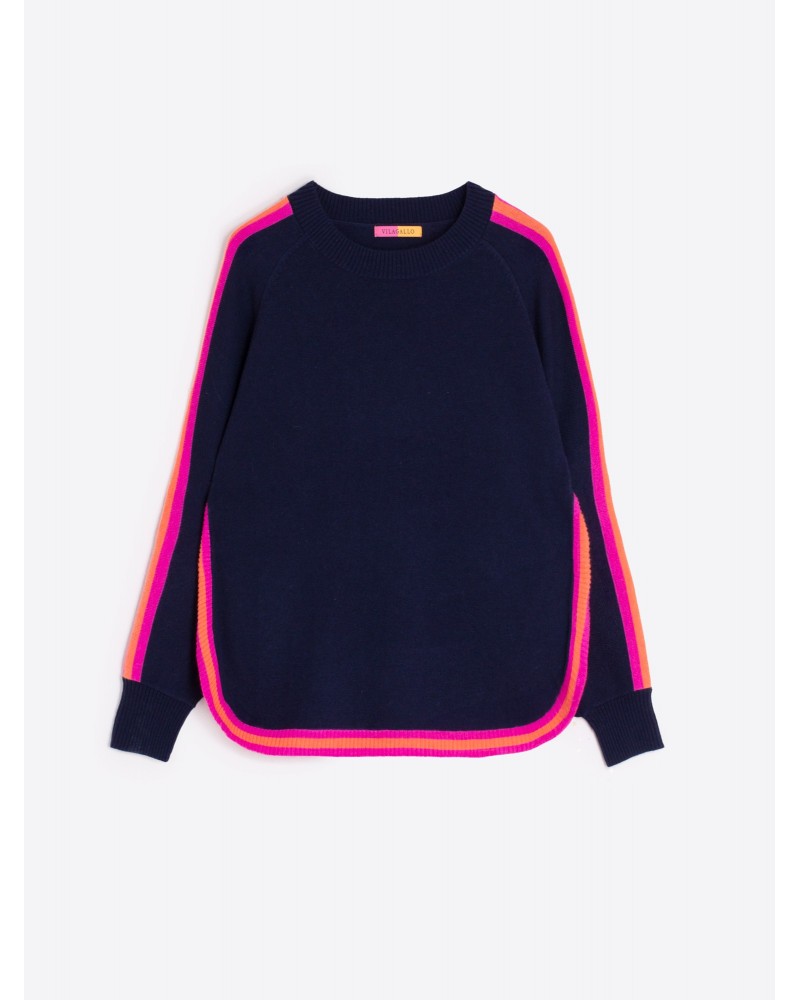 Jersey azul marino ribetes flùor de Vilagallo Jersey azul marino ribetes flùor de Vilagallo