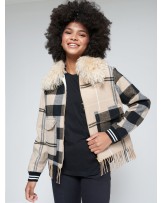 Chaqueta cuadros con flecos de Vilagallo