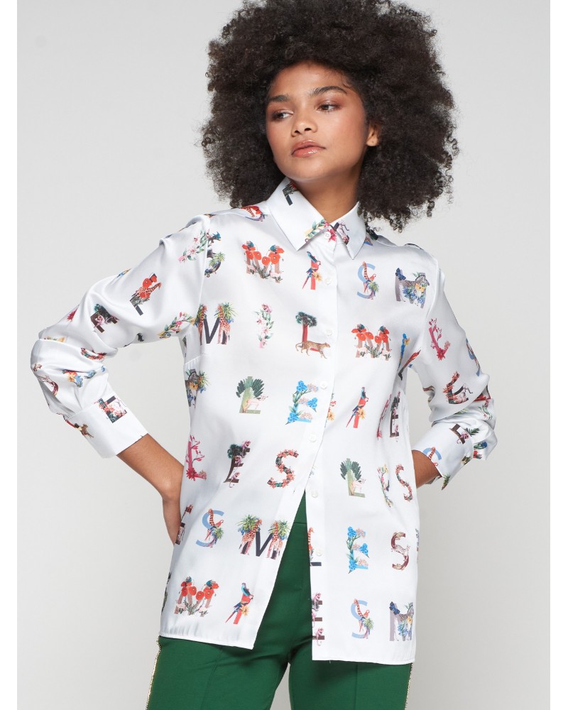 Camisa blanca letras SMILE de Vilagallo