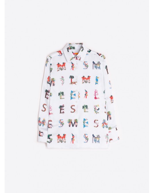 Camisa blanca letras SMILE de Vilagallo