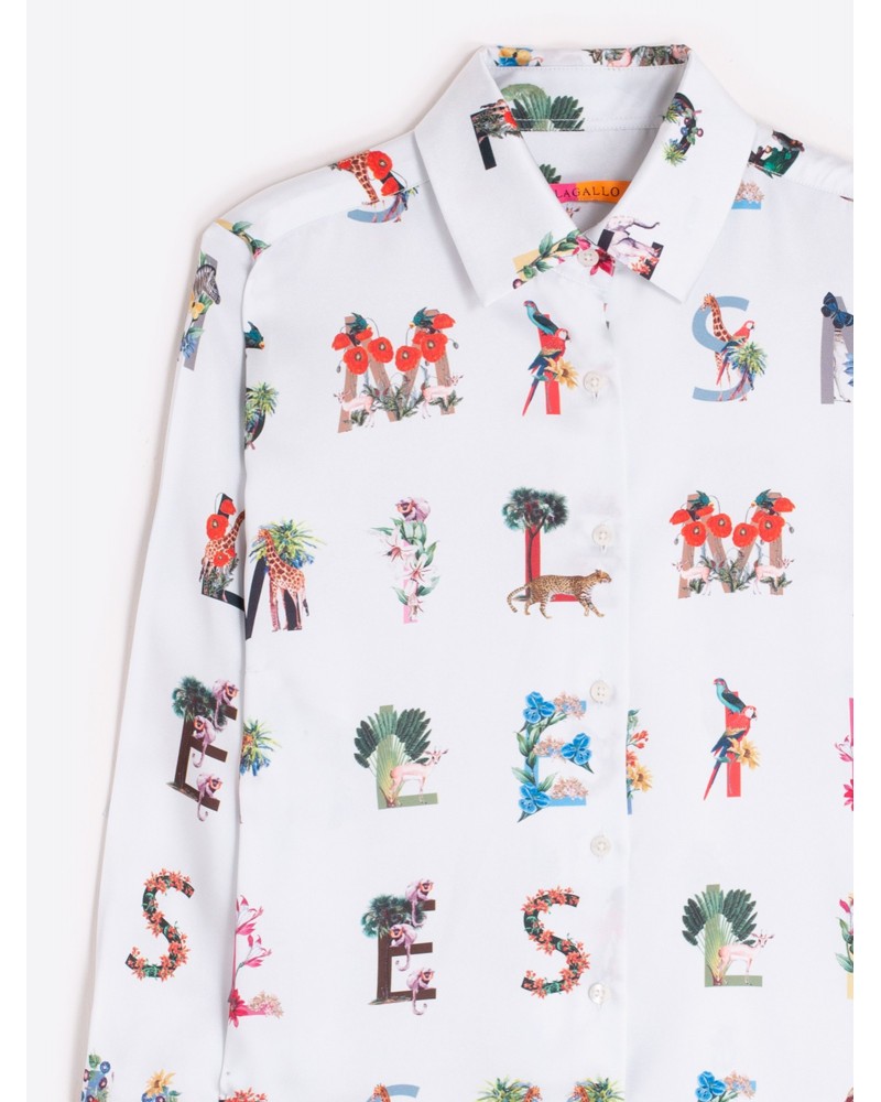 Camisa blanca letras SMILE de Vilagallo