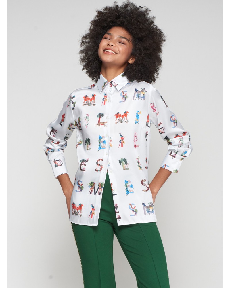 Camisa blanca letras SMILE de Vilagallo