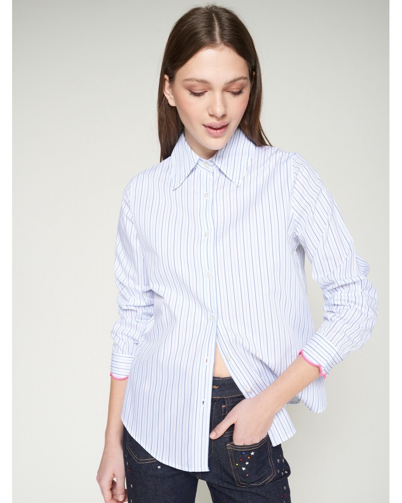 Camisa rayas con bordado espalda de Vilagallo Camisa rayas con bordado espalda de Vilagallo