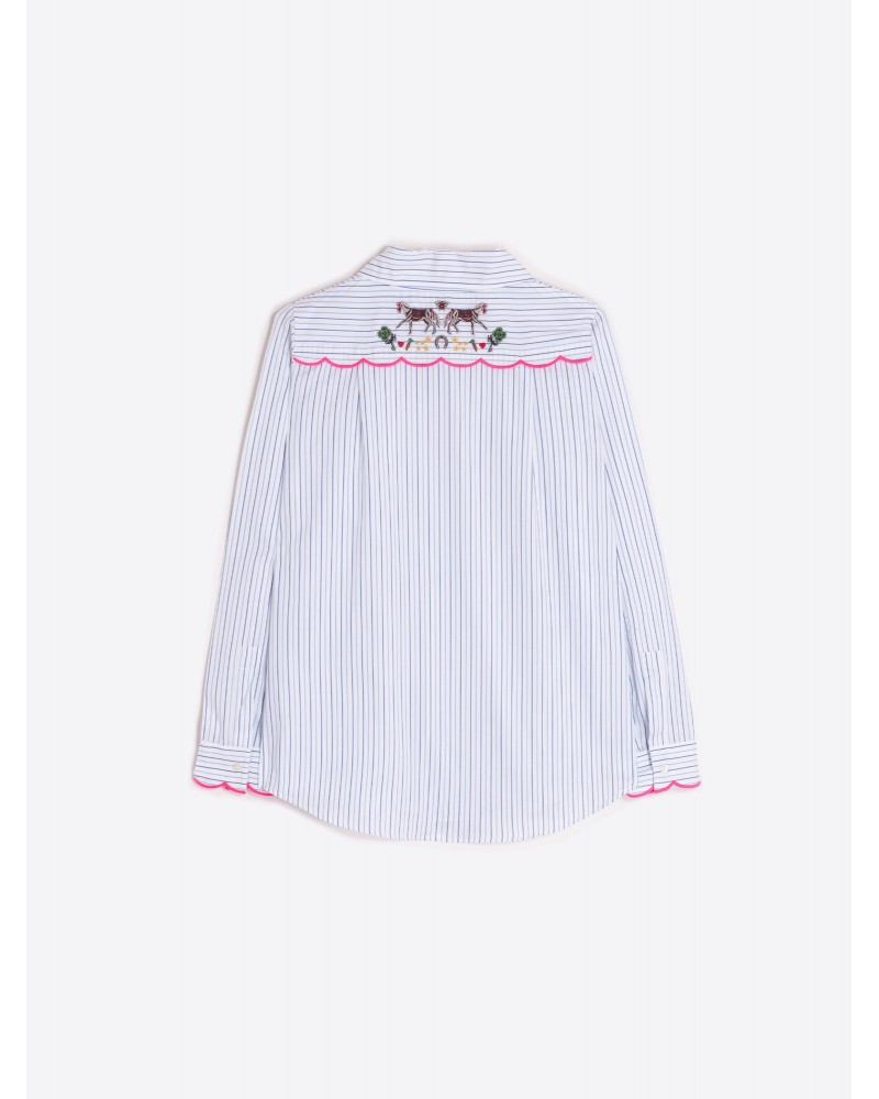 Camisa rayas con bordado espalda de Vilagallo Camisa rayas con bordado espalda de Vilagallo