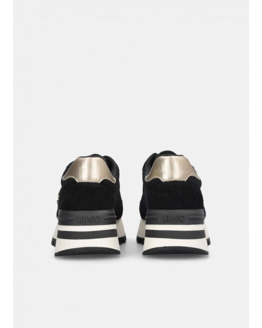 Zapatillas ante y malla negras de Liujo