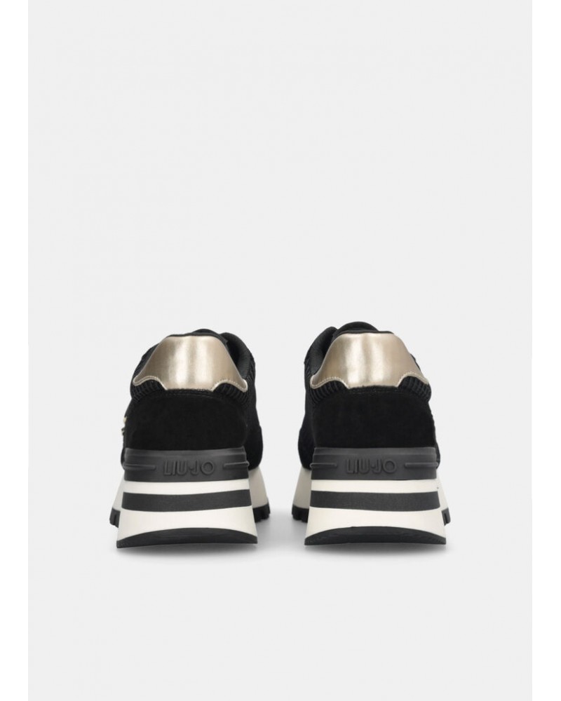 Zapatillas ante y malla negras de Liujo