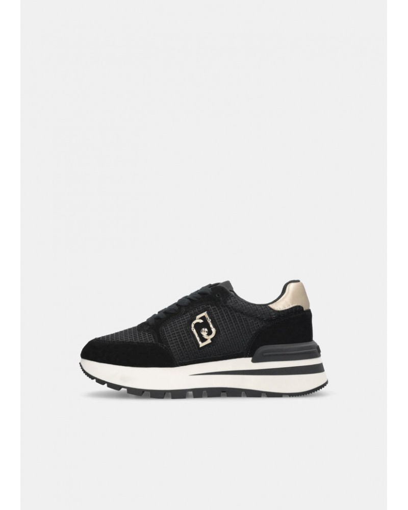 Zapatillas ante y malla negras de Liujo