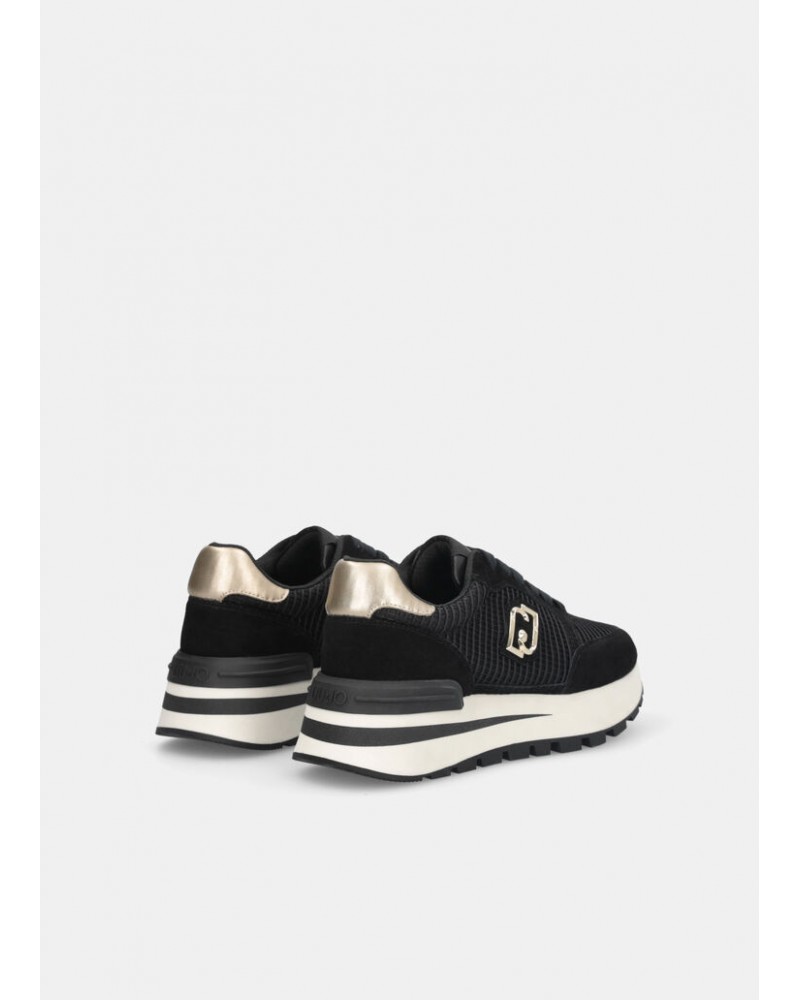 Zapatillas ante y malla negras de Liujo