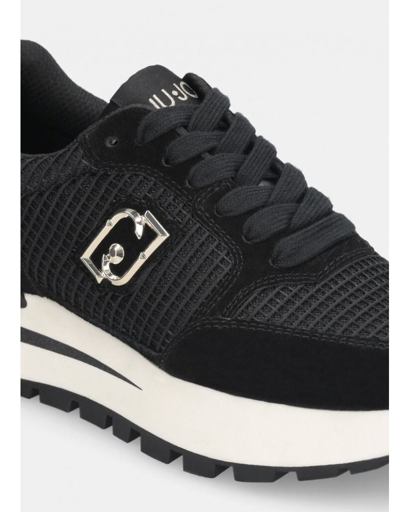 Zapatillas ante y malla negras de Liujo