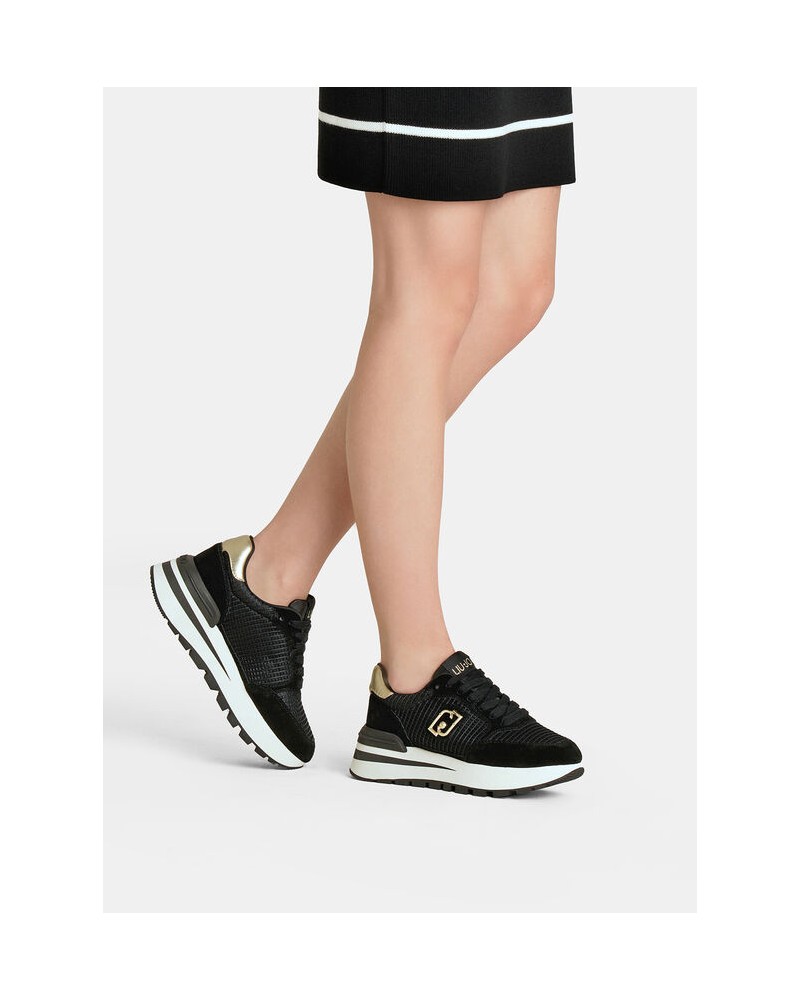 Zapatillas ante y malla negras de Liujo