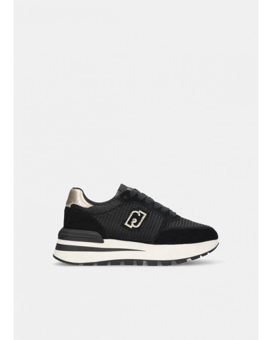 Zapatillas ante y malla negras de Liujo