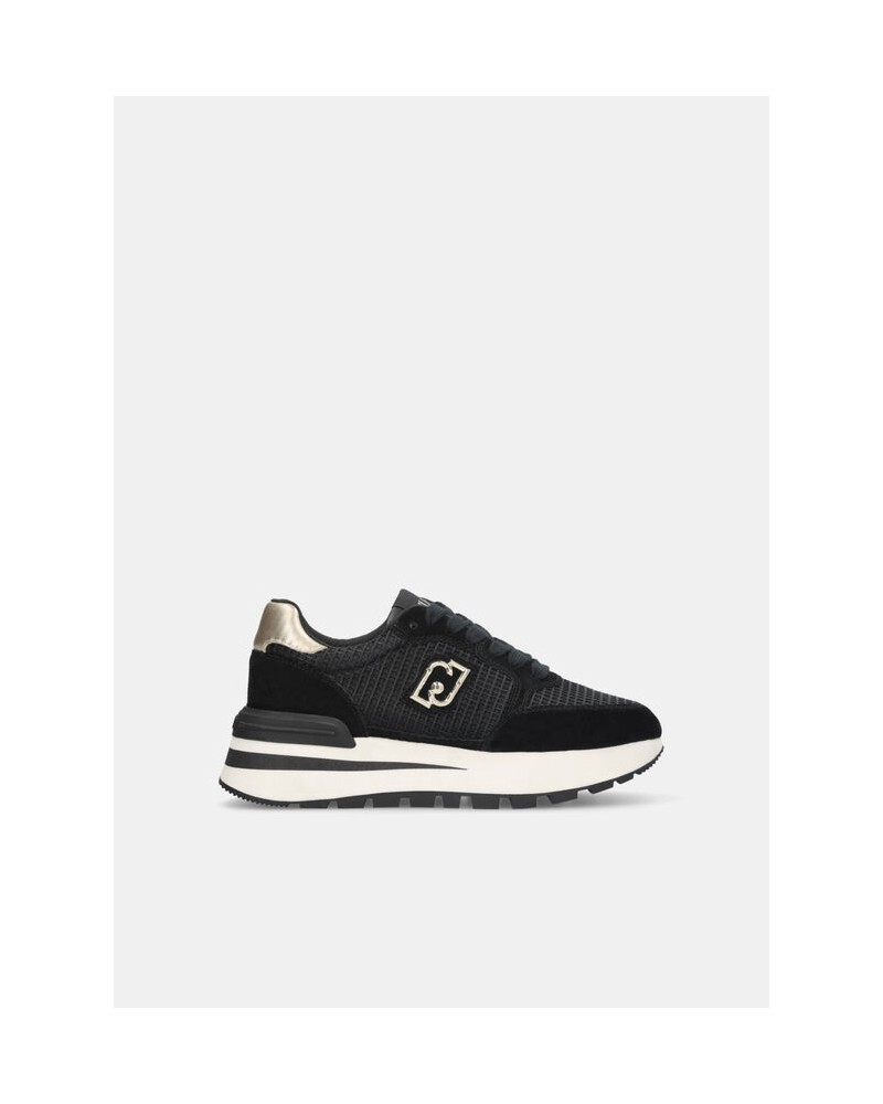 Zapatillas ante y malla negras de Liujo