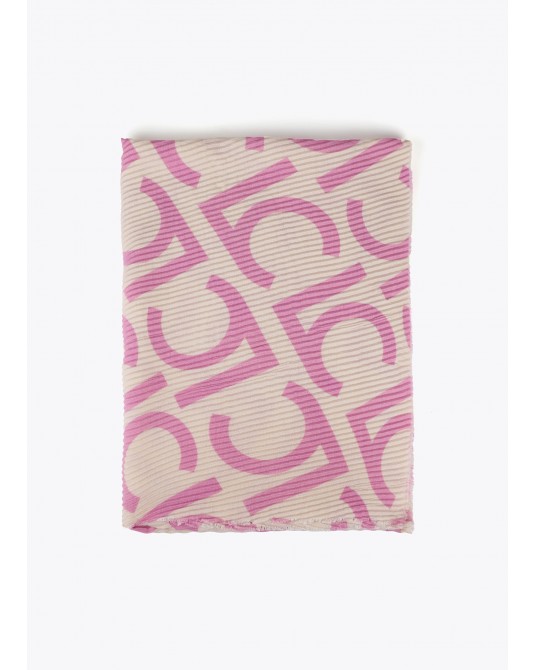 Foular plisado rosa/crudo letras LC de Lola Casademunt