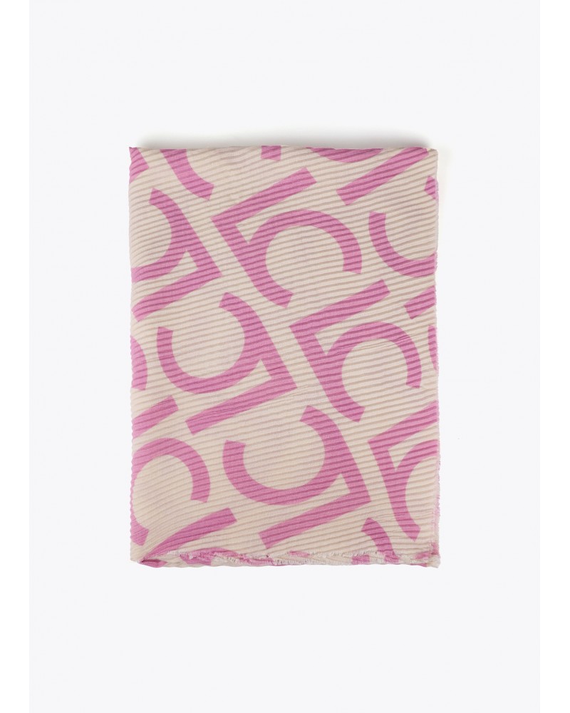 Foular plisado rosa/crudo letras LC de Lola Casademunt