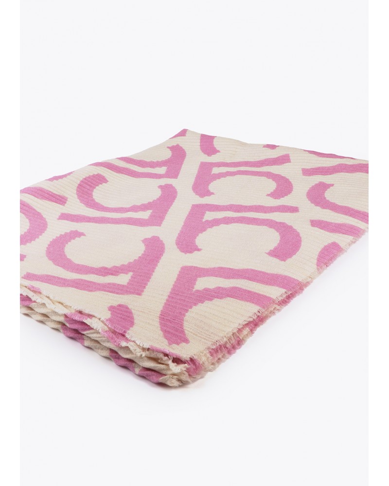 Foular plisado rosa/crudo letras LC de Lola Casademunt