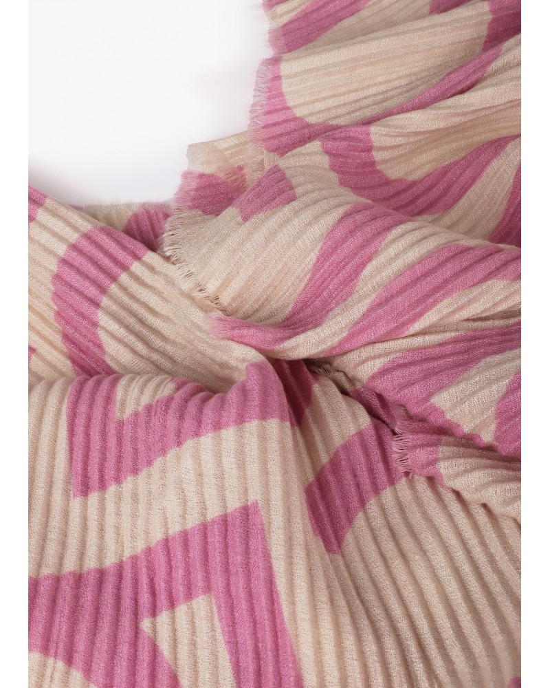 Foular plisado rosa/crudo letras LC de Lola Casademunt