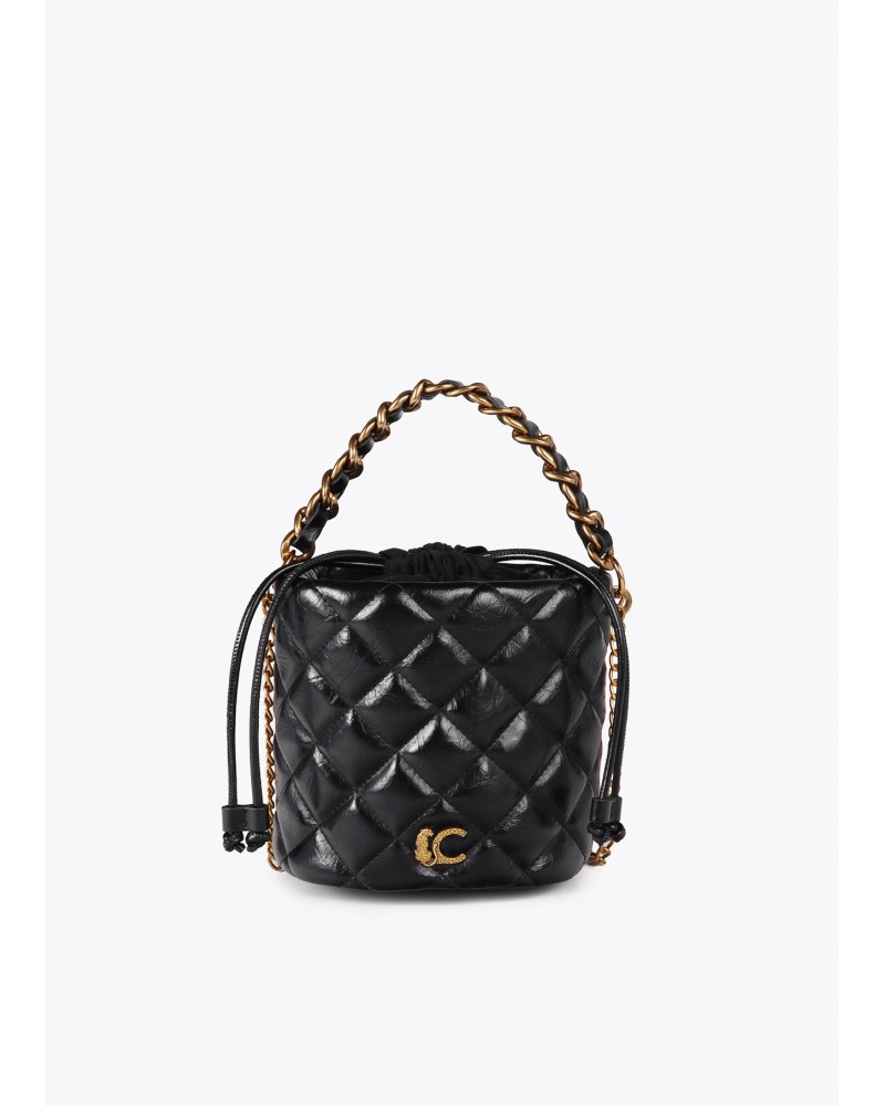 Bolso bombonera acolchado negro de Lola Casademunt