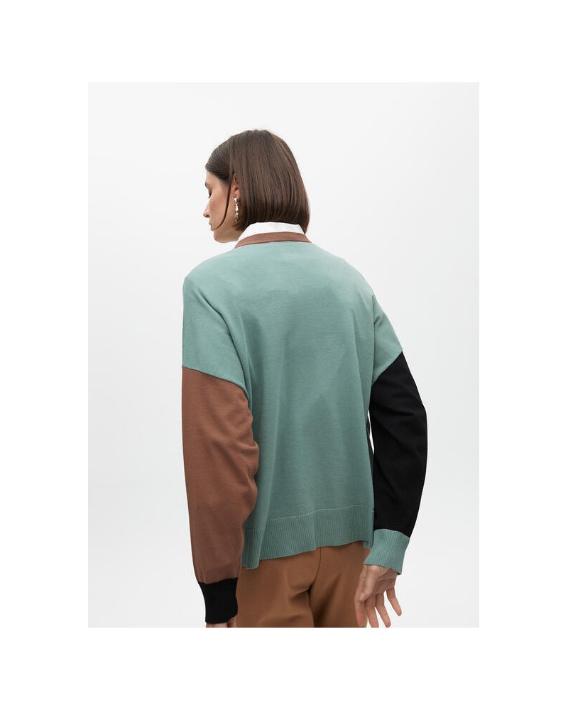 Jersey azul verde y azul de Lola Casademunt