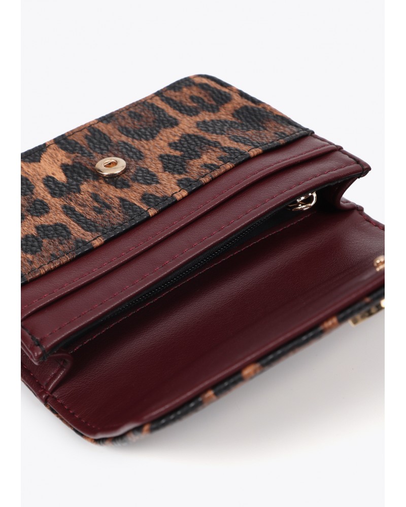 Monedero y llavero marròn animal print de Lola Casademunt