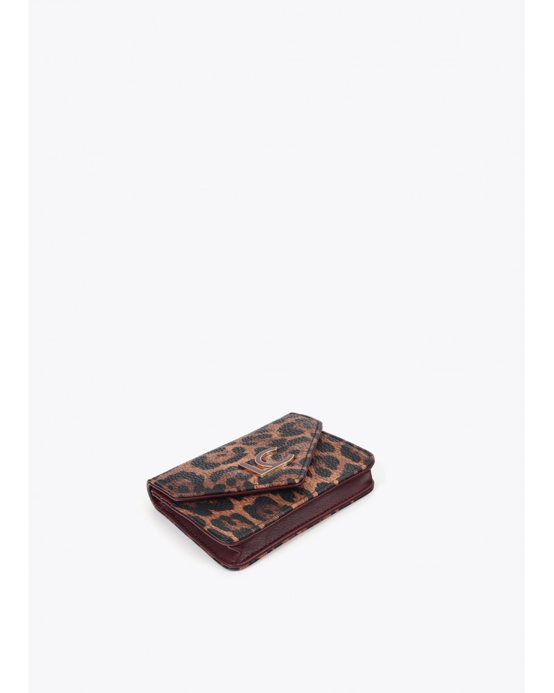 Monedero y llavero marròn animal print de Lola Casademunt