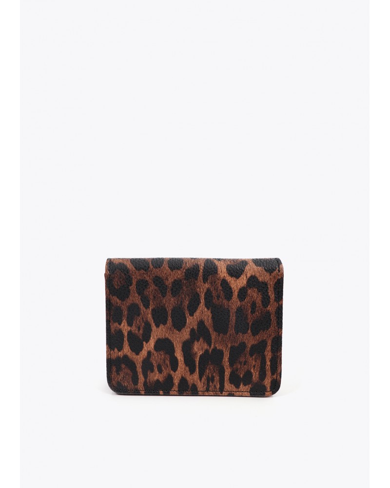 Monedero y llavero marròn animal print de Lola Casademunt