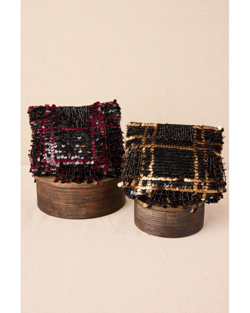 Cartera de lentejuelas negra de Latido