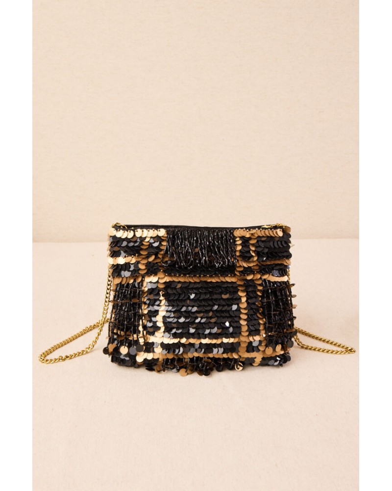 Cartera de lentejuelas negra de Latido