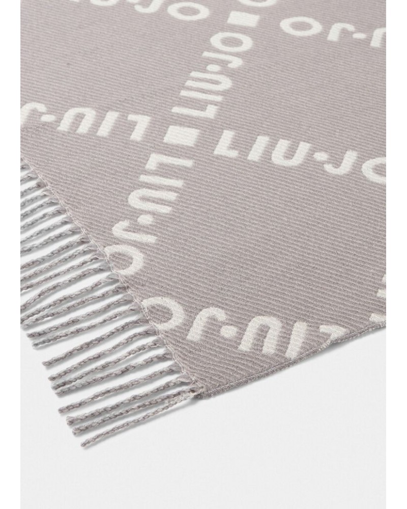 Bufanda gris con logos blanco de Liujo