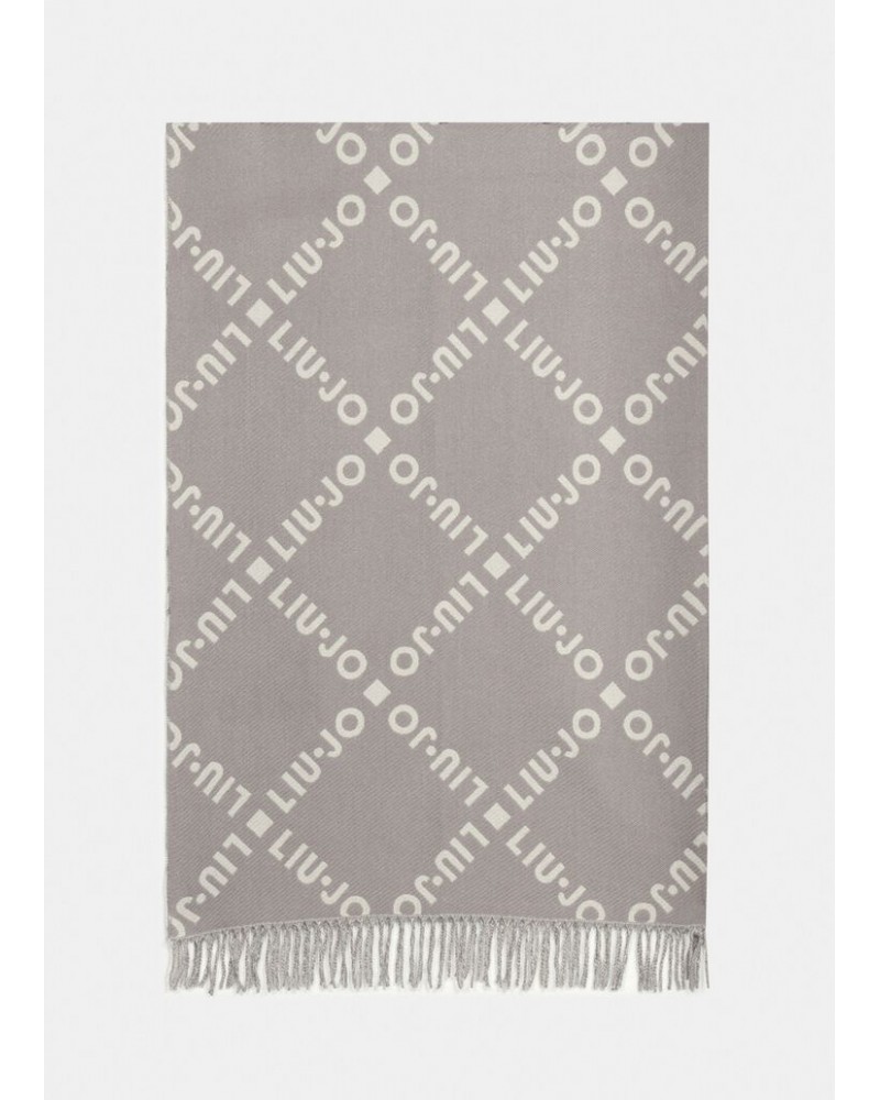 Bufanda gris con logos blanco de Liujo