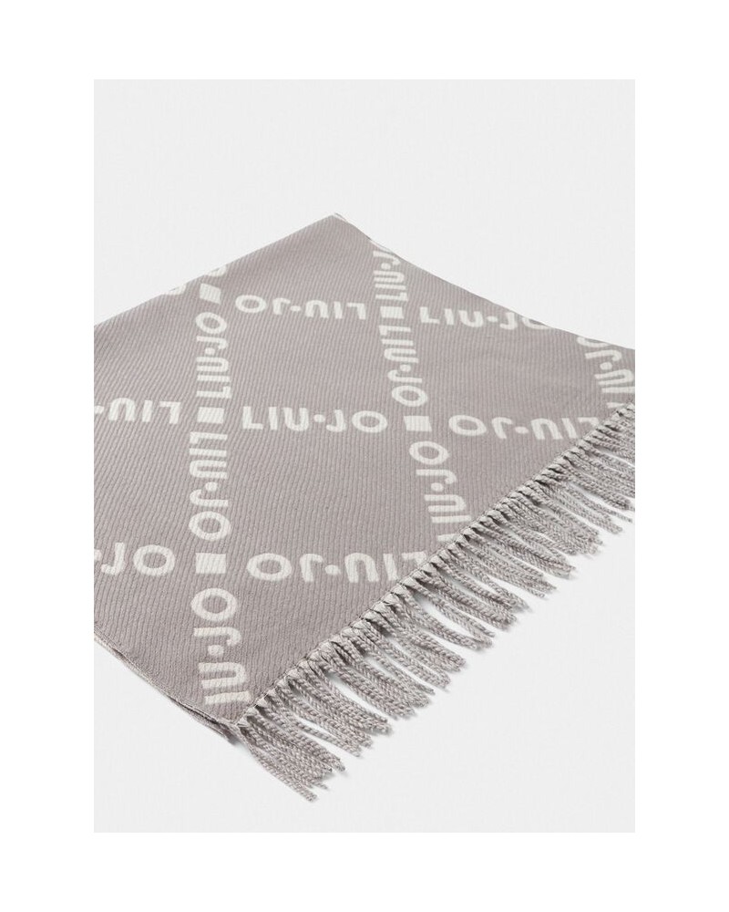 Bufanda gris con logos blanco de Liujo