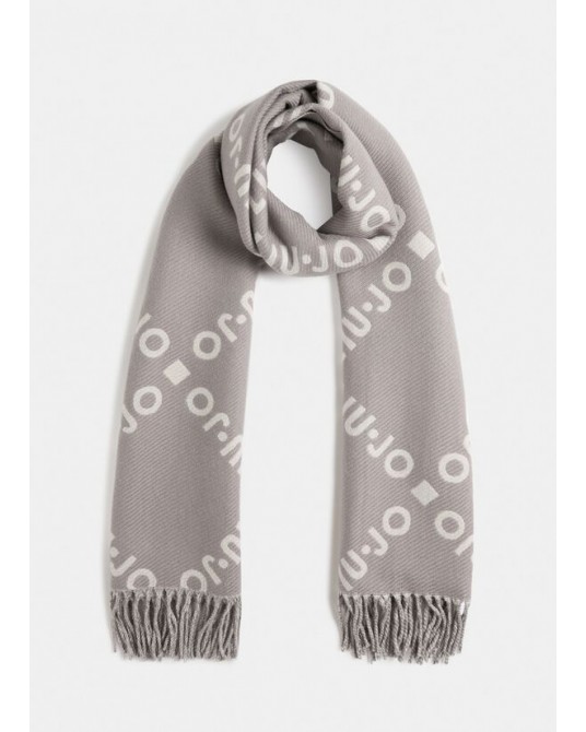 Bufanda gris con logos blanco de Liujo