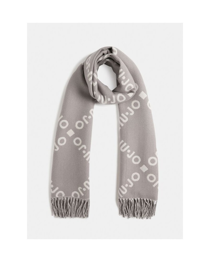 Bufanda gris con logos blanco de Liujo