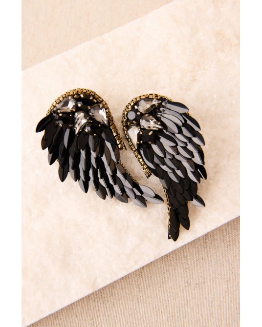 Pendientes alas con pedrerìa de Latido