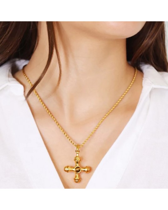 Collar con cruz de acero de Anartxy