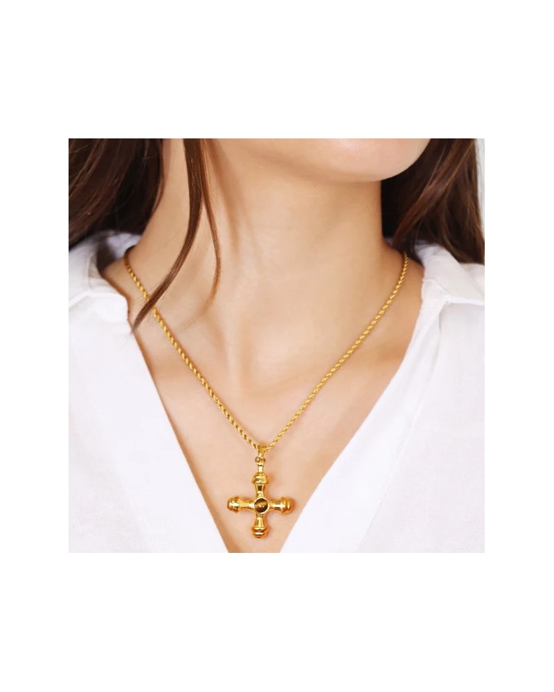 Collar con cruz de acero de Anartxy